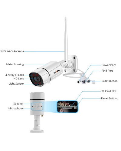 Зовнішня IP-камера Tptek WO602CH біла