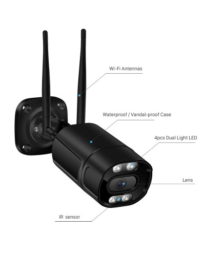 Зовнішня IP-камера Besder BS-IPC-60S04MB-XMT201 чорна