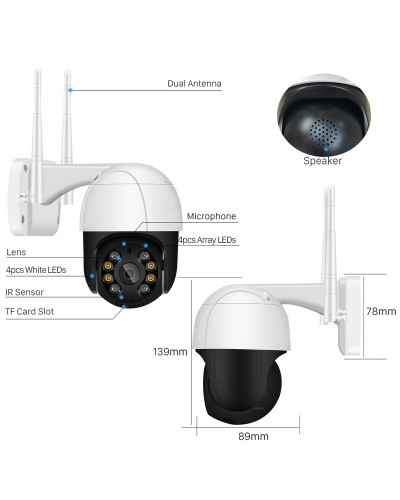 Зовнішня IP-камера Besder BS-IPC-A8B-XMA401 біла