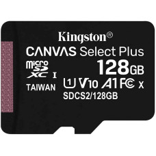 Kingston microSDXC 128GB Canvas Select Plus Class 10 UHS-I U1 V10 A1 (SDCS2/128GBSP)