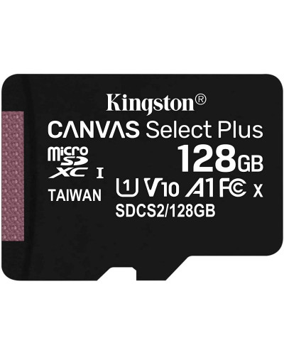 Kingston microSDXC 128GB Canvas Select Plus Class 10 UHS-I U1 V10 A1 (SDCS2/128GBSP)