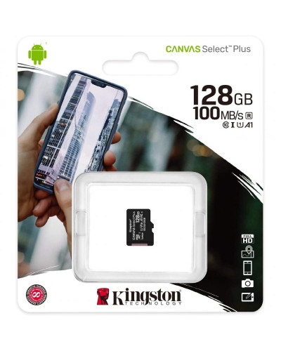 Kingston microSDXC 128GB Canvas Select Plus Class 10 UHS-I U1 V10 A1 (SDCS2/128GBSP)